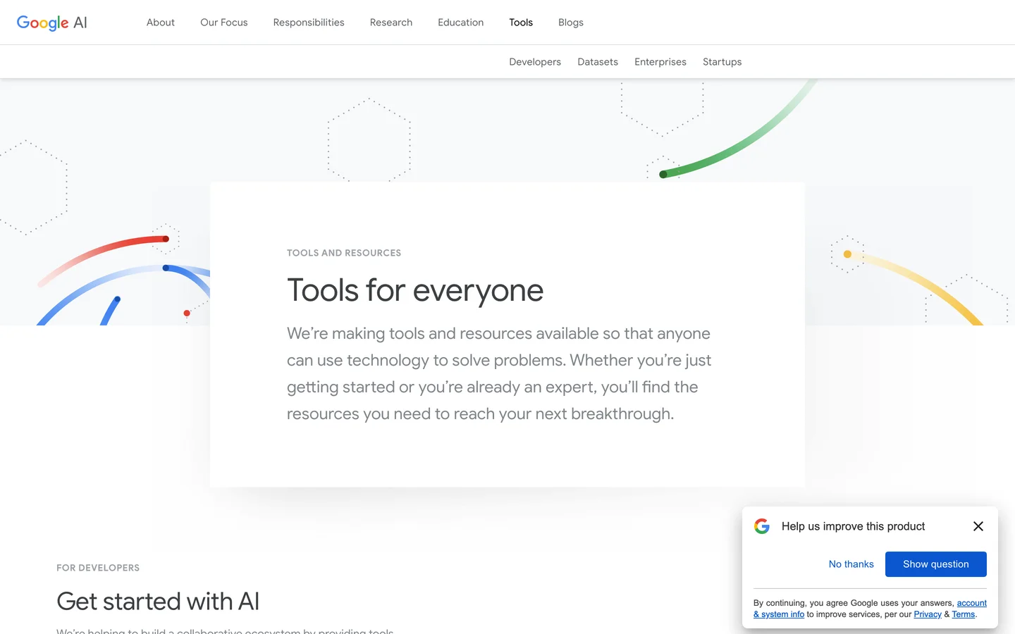 Tools – Google AI
            Tools for everyone