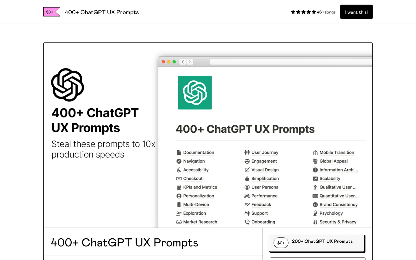 400+ ChatGPT UX Prompts