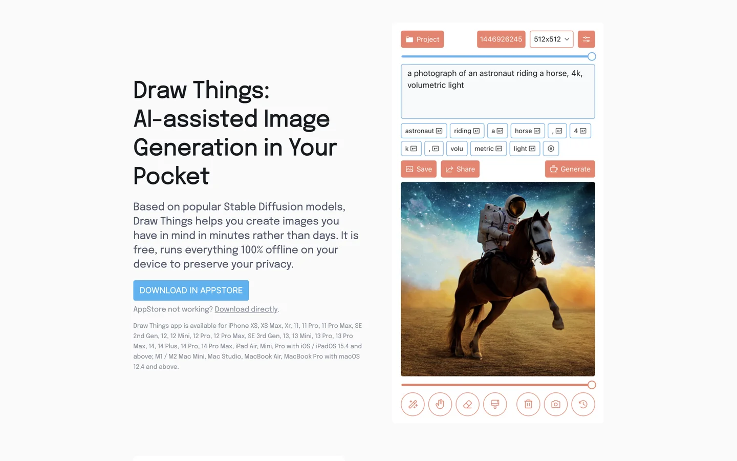 Draw Things: AI-assisted Image Generation