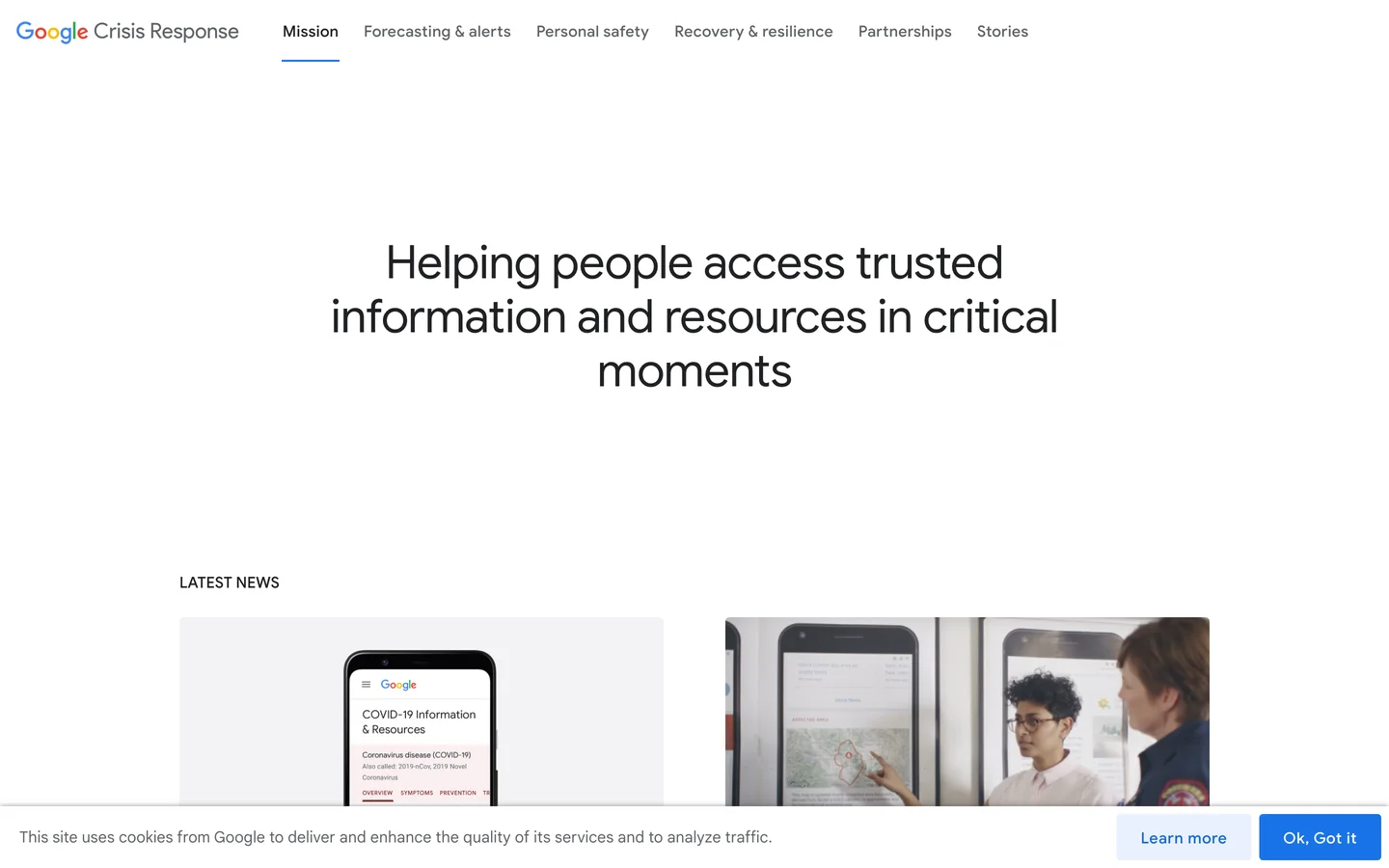 Helping people access trusted information and resources in critical moments - Google Crisis Response