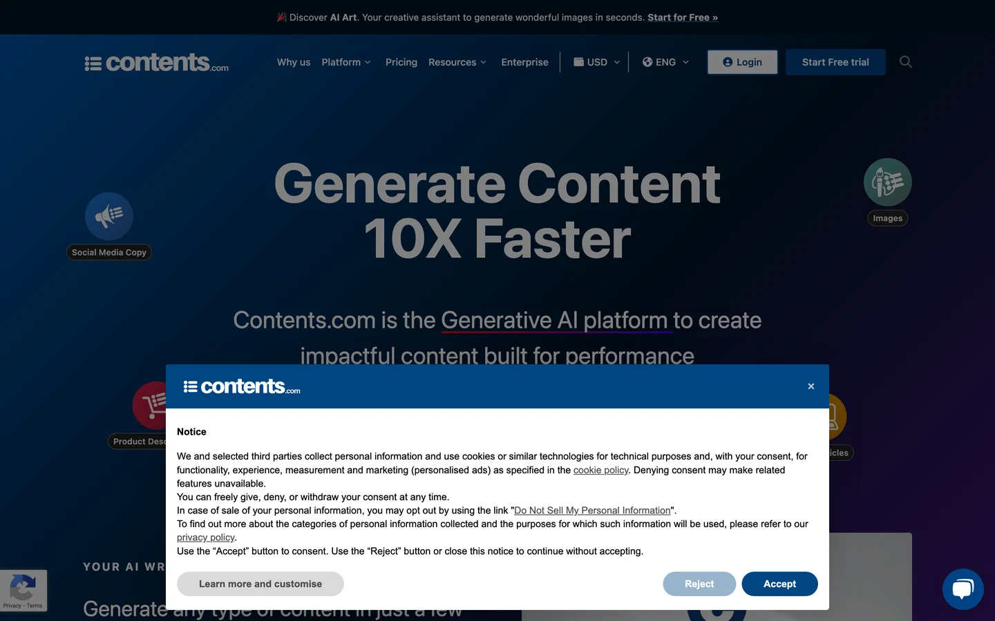 AI Content Generation - Contents.com