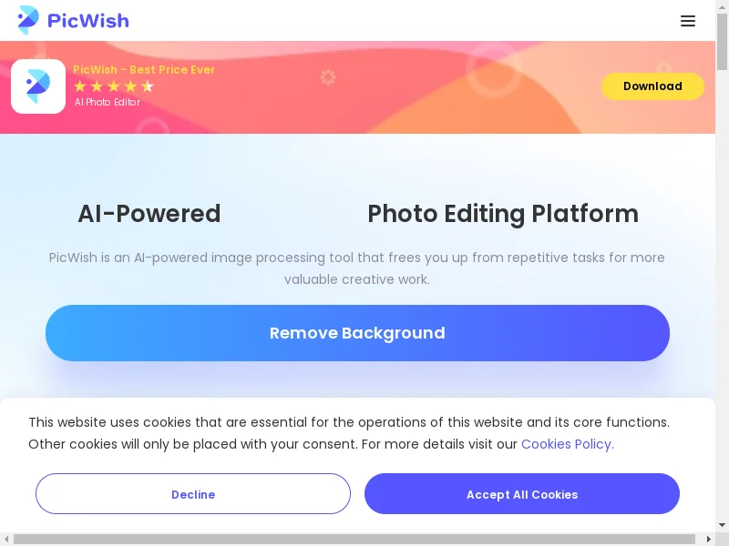 PicWish AI Photo Editor  Free Online Photo Editing Tools