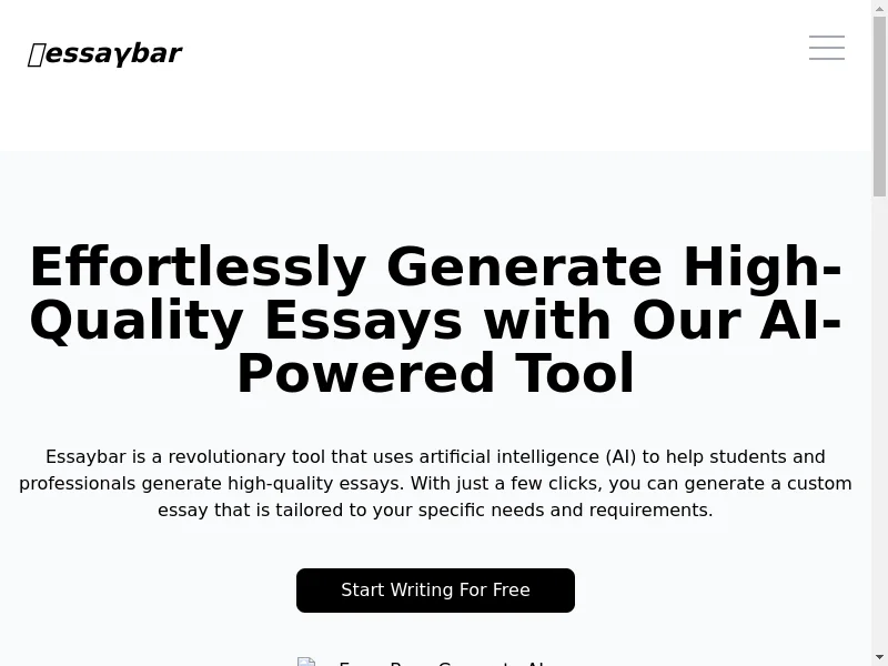 EssayBar — Revolutionize Your Writing with AI-Crafted Essays!
