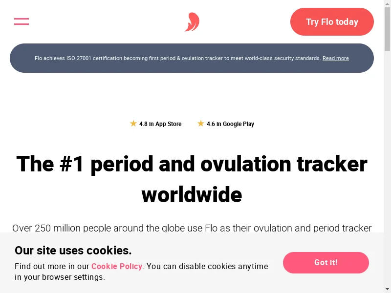 "Flo - ovulation calendar, period tracker, and pregnancy app"