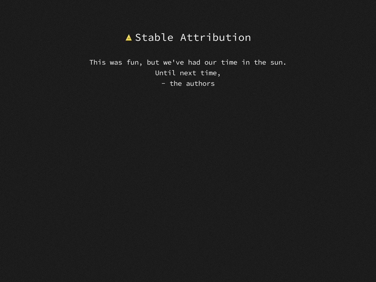 Stable Attribution