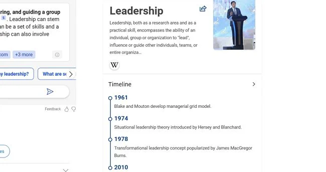 Microsoft Bing Wikipedia listing screenshot